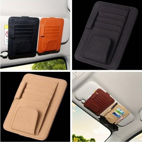 Car Vehicle Sun Visor Glasses Sunglasses Eyeglasses Holder Clip Credit Card Package ID Storage Bag For VW golf 4 5 6/Opel Astra