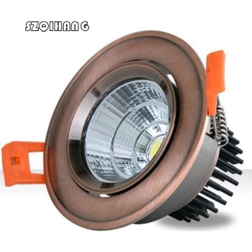 Free Shipping Hight light 7W 10W Dimmable Recessed COB led ceiling down light COB led downlamp AC85~265V With LED Driver