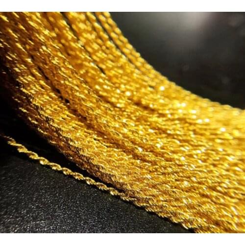 NYMPH Real 18K Gold Hemp rope Necklace Pure AU750 Twisted Chain Fine Jewelry For Women Weding Gifts N550