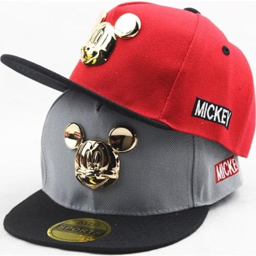 Mickey mouse Kids Cap Sun Hat Spring Summer Disney Cartoon Anime Figure Baseball Caps Fashion Trend Hip-hop Hats 3-8Y