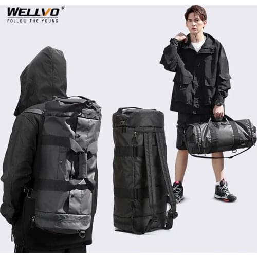 Travel Bags Mens Portable Large Capacity Shoulder Luggage Duffle Bag Cylinder Basketball Training Weekend Bag bolsa XA627ZC