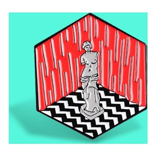 Twin peaks Venus Art Statue Enamel pin Hexagon Brooch Custom Alloy Badge Backpack Lapel Pins Fashion Art Jewelry for Women Gift