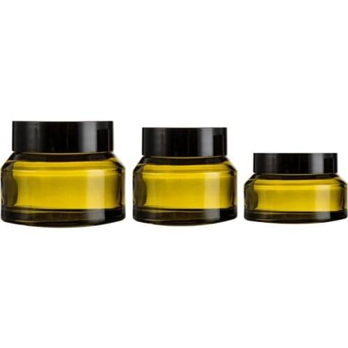 Cream Container 15G 30G 50G Facial Cream Jar Glass Eye Cream Jar Black Cap Empty Bottles Cosmetic Container Sample Bottle 10 pcs