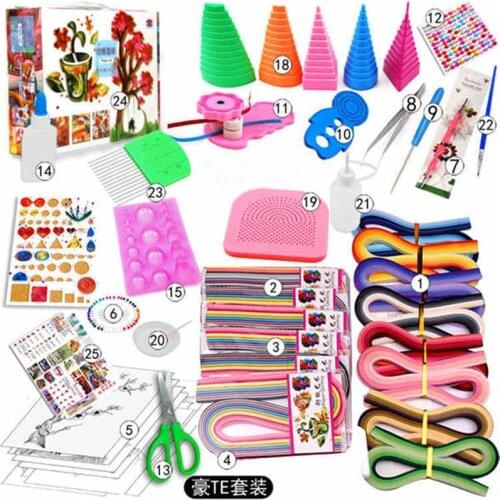 Tool Most Complete Quilling Paper Set Color Paper Craft Drawing Material Package Beginners Tool Board with Box Suitcase