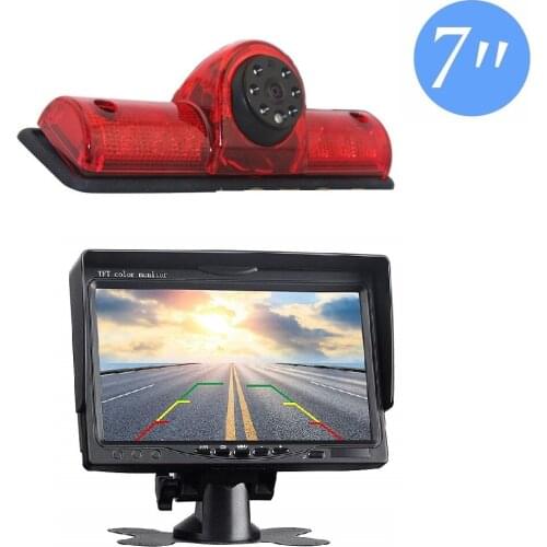 Misayaee HD 720P Brake Light Camera Stop lights +7'' Monitor for Transporter Nissan NV Passenger Cargo Van (2009-2019) Cargo Van