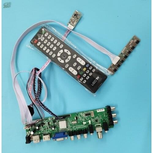 Kit For LP140WH4-TLP3 1366X768 TV LVDS USB AV Signal WLED DVB-T DVB-T2 40pin controller board digital remote VGA LED HDMI 14"