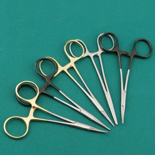 Korean gold handle hemostatic forceps, super fine grained hemostatic forceps, straight elbow double eyelid plastic surgery tools