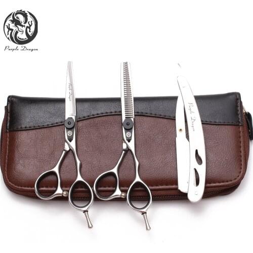 Suit 6" 17.5cm Purple Dragon Z9015 Hairdressing Supplies Cutting Scissors Thinning Shears Professional Hair Scissors With Razor