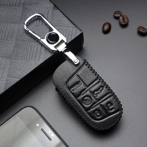 Leather Car Smart Key Cover Case For Fiat Grande Punto 500 500X Tipo Ducato Freemont Egea Toro Panda Doblo Key Ring Accessories