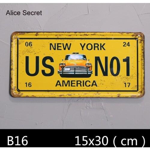 Hot Decorative Car Metal Plates Vintage Metal tin sign Bar Wall art craft painting metal art for Home Bar Store Pub 15x30cm