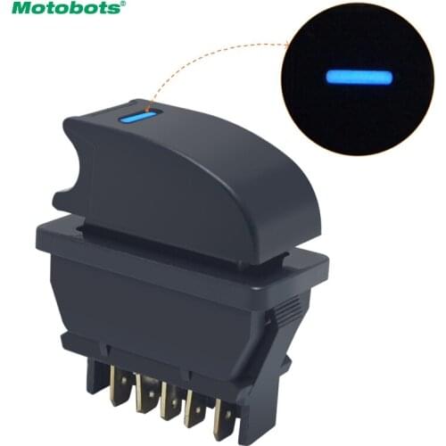 MOTOBOTS 10Pcs New Universal 5pins Car Power Window Switch 12V/24V 20A with Illumination Blue LED Light #FD-2945