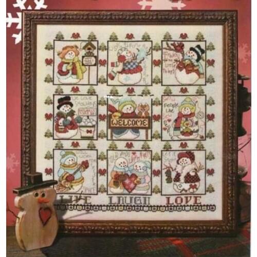 Snowman Friends of Jiugongge 48-49 Cross Stitch Set Cross-stitch Kit Embroidery Needlework Craft Packages Cotton Fabric Floss