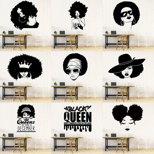 Beautiful African Woman Wall Decal Sticker Tribal Africa Girl Vinyl Art Poster Beauty Salon Wallpaper Home Decor Bedroom Mural