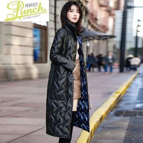 Real Jacket Genuine Leather Sheepskin Winter Women Duck Down Coat for Womens Clothing Jaqueta De Couro 19-8018- YY744