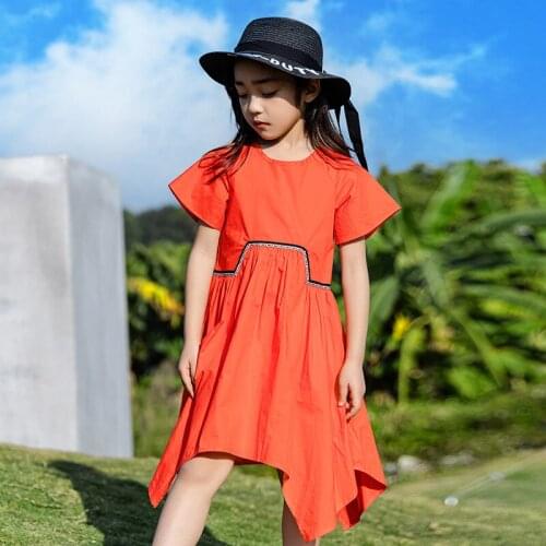 New Girls' Dress with Irregular Dress In 2021 Summer Baby Girl Clothing Kids Dresses for Girls