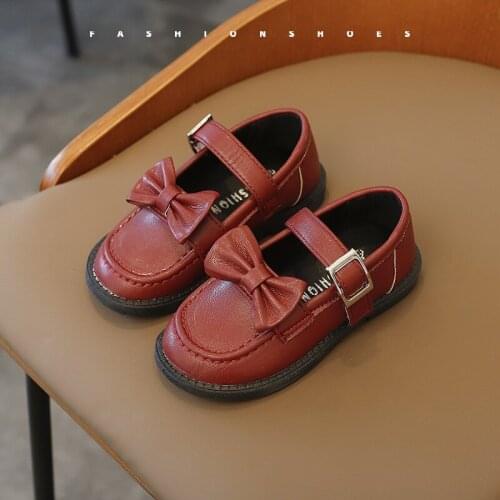 New Korean Girls' Shoes Princess Leather Shoes Little Girls Soft Bottom Bean Shoes Childrens Princess Shoes