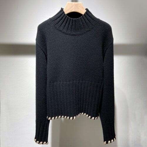 New Ladies Fashion 2021 Long Sleeve Sexy Casual Cashmere Wool Sweater 0116