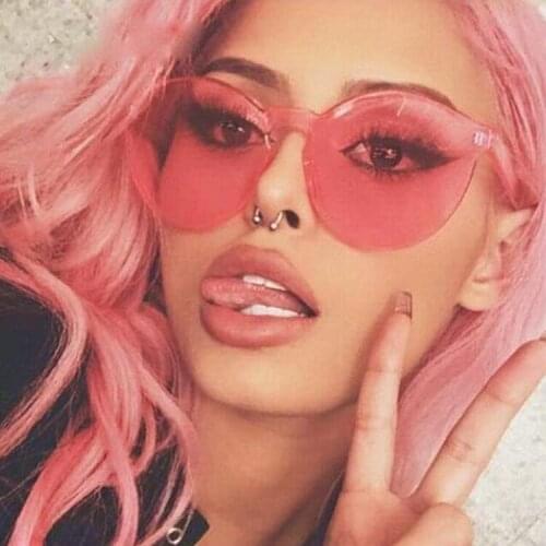 Fashion Women Sunglasses Cat Eye Shades Luxury Brand Designer Sun glasses Integrated Eyewear Candy Color UV400