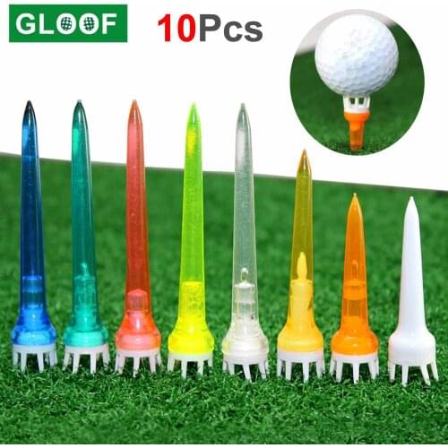 10Pcs/Lot Plastic Golf Tees 50mm/62mm/78mm - Reduce Friction & Side Spin,More Durable & Stable Golf Plastic Tees (Random Colors)
