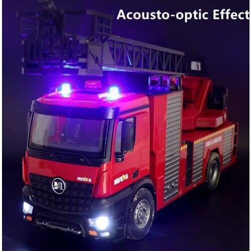 High Simulation Fire Rescue Truck With Sound Light Water Spray Multi-Function 62CM Large Size 270 Degree Rotation RC Fire Truck