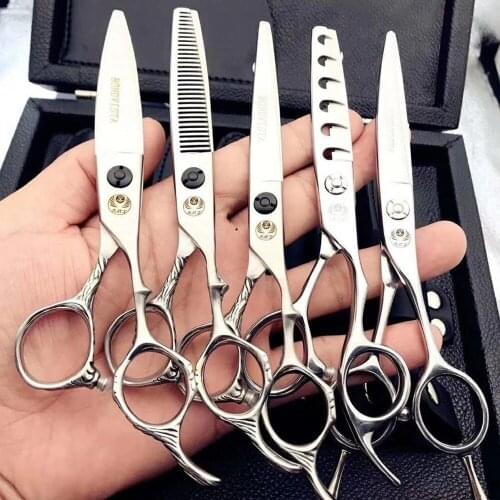 Professional Haircut And Hairdressing Scissors Flat Cut No Trace Tooth Scissors Tool Set Salon Haircut And Hairdressing Scissors