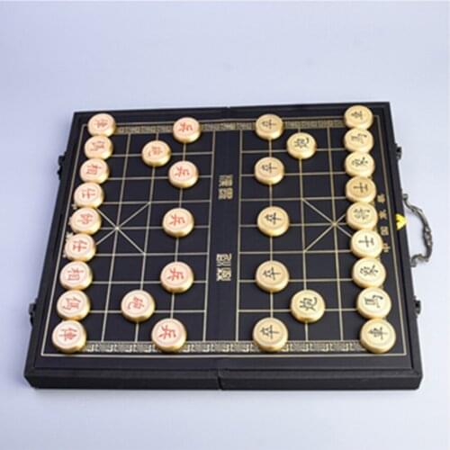 Luxury Brass Chinese Chess Set Large Creativity Interactive Game Chess Folded Board Hardcover Xadrez Jogo Family Games EK50QL