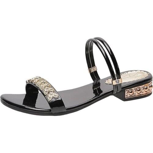 Summer Women Sandals Bling Pumps Shoes Comfort Ladies Woman Sandalie Gold Silver High Heels Female Footwear Slip On Sandals