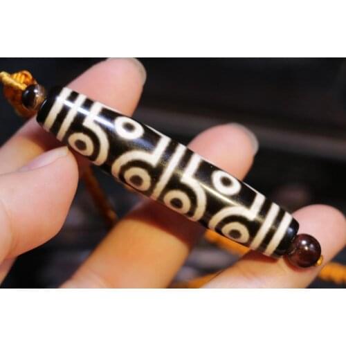 Super Energy Tibetan Old agate 12 Eye Long dZi Bead Amulet necklace From Timestown
