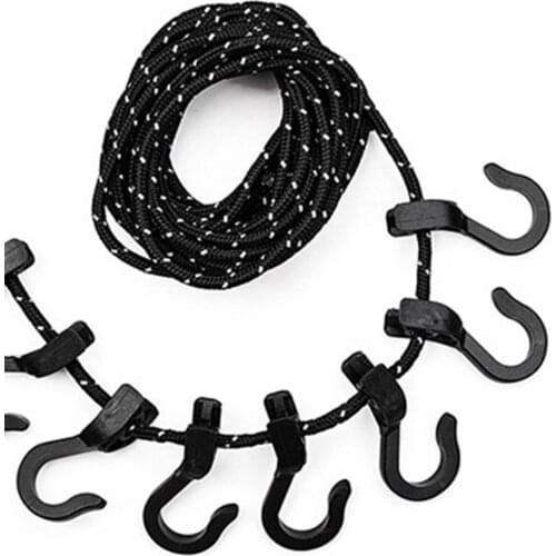 Outdoor Multifunctional Clothesline Adjustable Reflective Hanging Rope Portable Anti-skid Ceiling Hanging Clothesline Clip