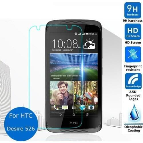 For Htc Desire 526 4G Lte Tempered glass Film 0.26mm Guard HD Clear Safety Protective Screen Protector on 526G+ Dual Sim D526h