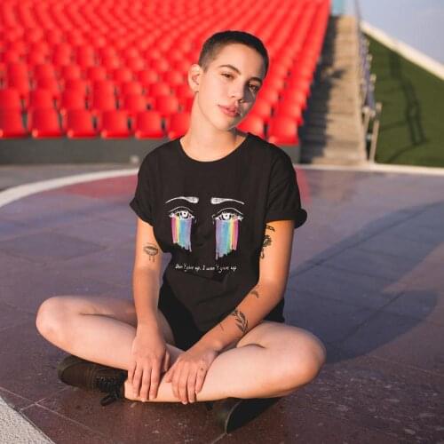 Sia T-Shirt Sia The Greatest Don T Give Up White T Shirt Short-Sleeve Large Women tshirt Trendy Silver Ladies Tee Shirt