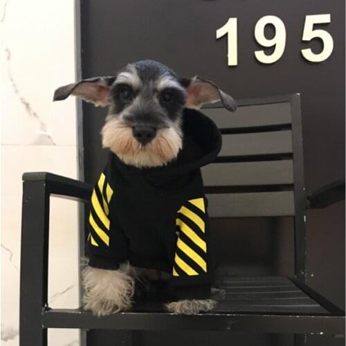 1Pcs Puppy Yellow Stripes Clothes Hoodie Dog Clothes Jacket French Bulldog Chihuahua Tshirt Cat Small Large Dogs Pet Supplies