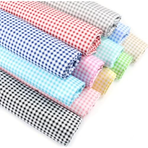 100% Cotton Black White Grey Plaid Printed Fabric For Quilting Kids Patchwork Cloth DIY Sewing Fat Quarters Material For Baby