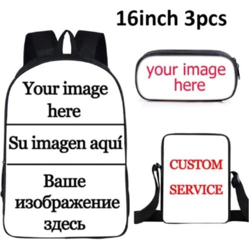 3PCS School Backpacks 3D Print School Bags For Girls boys Students Primary Daily Casual Travel Bag bolsa