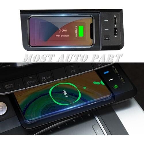 ABS Plastic Wireless Car Charger Phone Fast Charging Plug And Play Trim For Audi Q5 2017-2021 1pcs