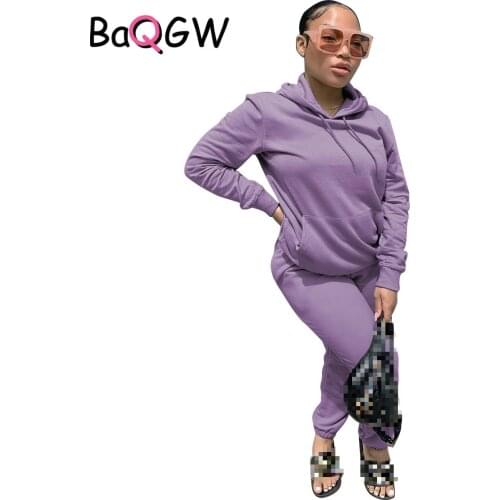 BaQGW Women Winter Thick Warm Two Piece Set Outfits Tracksuit Oversized Hoodie and Pants Casual Jogger Suit 2 Piece Women Set
