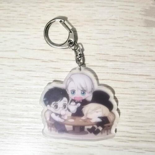 Free Shipping Anime YURI!!! on ICE Angels of Death Dororo Keychain Acrylic Keyring Women Bag Jewelry Children Gift 19110