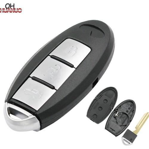 3 Buttons Car Key Blank Fob Key Case Remote Key Shell Cover for INFINITI With Uncut Blade