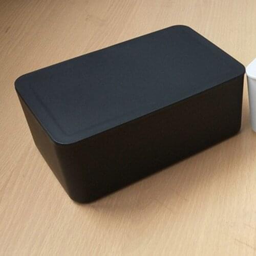 Wet Wipes Dispenser Holder with Lid Black Dustproof Tissue Storage Box for Home Office Store