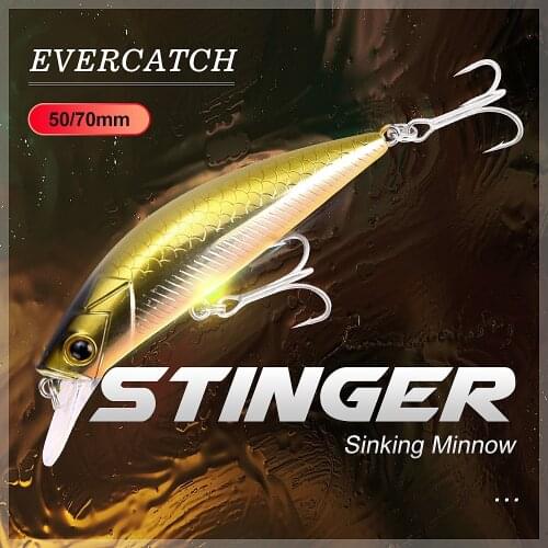 Evercatch stinger 70mm/13g sinking minnow casting hard baits casting jerkbaits rattlin wobblers fishing lure for bass perch pike