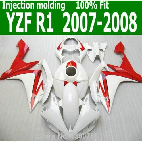 INJECTION Fairings For YAMAHA YZF R1 07 08 ( Red white ) yzfri free shipping fairing kit CQ33