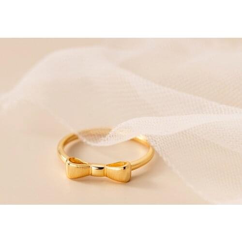 Enosola Ring 925 Sterling Silver Korean Style Bowknot Rings Minimalism Anelli Punk Aneis Boho Anillos Rings for Women