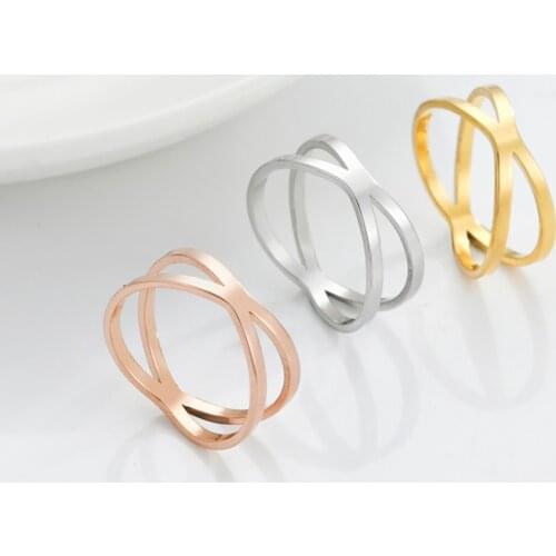 Skyrim Cross Gold Color Womens Rings Stainless Steel Fashion Wedding Engagement Casual Ring Female Jewelry Gift for Lover