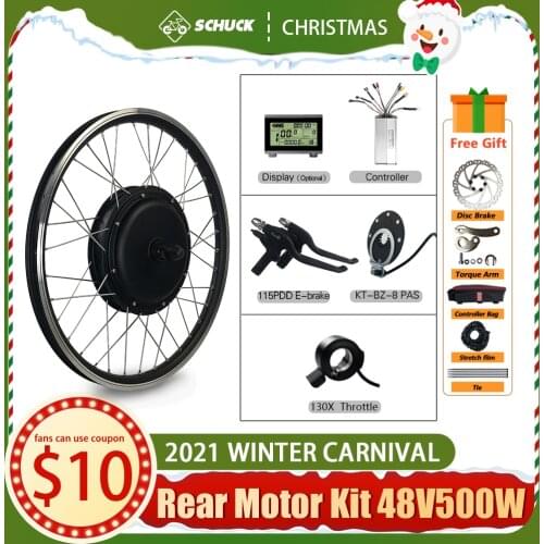48V 1000W 1500W Rear Rotate Hub Motor Electric Bike Conversion Kit With 20"-700C Display/Controller/Brake/Throttle For Cycling