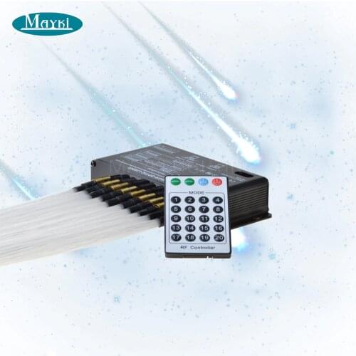 Maykit 5W White LED Fibre Optic Meteor Light Kit 600pcs 0.75m Pmma Fiber + 24 buttons Remmote Control for Shooting Falling Star