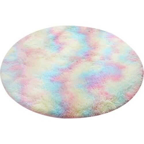 Fashion Shaggy Soft Round Carpets For Living Room Bedroom Kid Room Rugs Home Carpet Floor Door Mat Simple Thicker Area Rug Mats