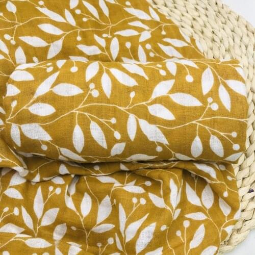Coffee Color Leaves 100% Cotton Blanket Muslin Swaddle Wrap Baby Blankets For Newborn Swaddling Muslin Diaper Stroller Cover
