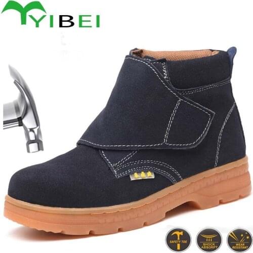 Mens safety shoes steel toe work boots anti-smashing anti-stab construction welding shoes indestructible work boots