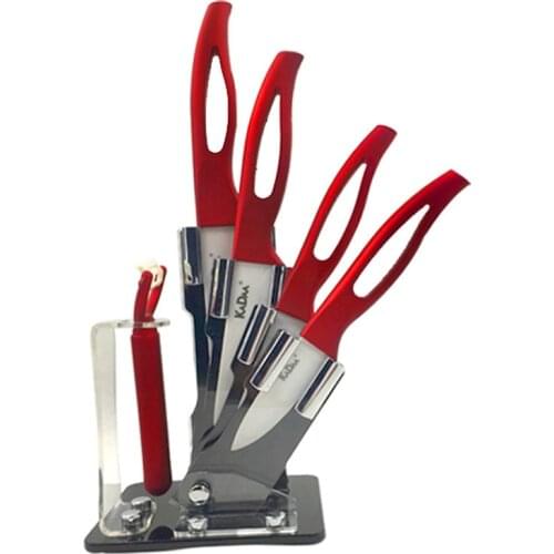 6pcs Ceramic Knife Set Kitchen knives with Holder Fruit Peeler Kitchen Cutlery Chef Knife with Stand Sharp Cleaver Knife Tools