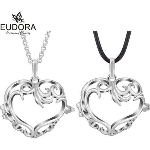 Eudora Harmony Fashion Floating Cage Pendant fit Angel Caller Bell Wishing Chime ball For Pregnant women Baby Jewelry Best Gift